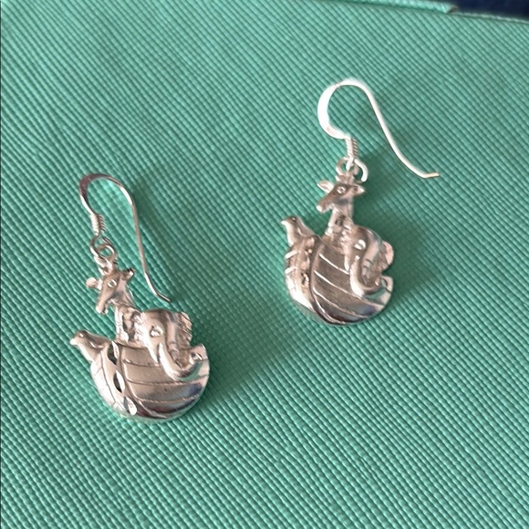 Sterling Silver Noah’s Ark Earrings FOR SALE - Picture 1 of 3
